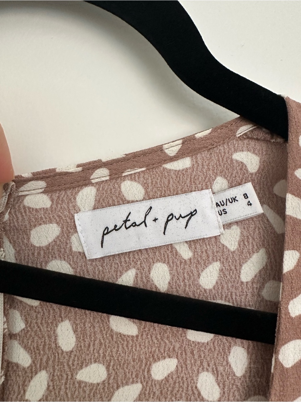Petal & Pup Blush Beige Dot Square-Neck Midi Dress - Picture 4 of 5